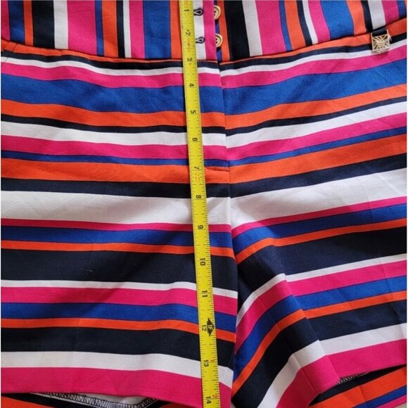 Anne Klein Poppy Combo Shorts Womens Striped Multicolor Cotton Stretch Shorts Si - Picture 4 of 16